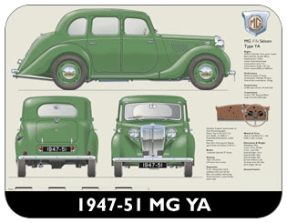 MG YA 1947-51 Place Mat, Medium